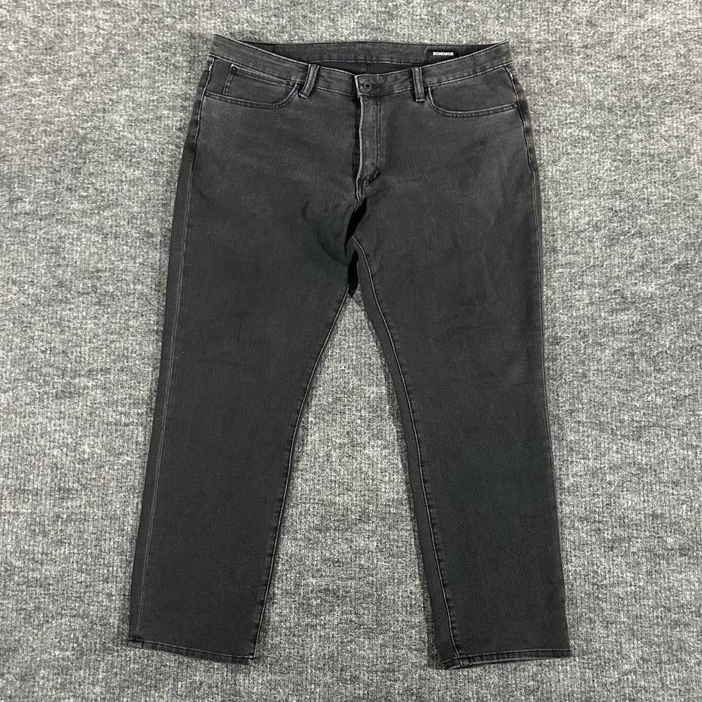 Bonobos Jeans Mens's Size 38x32 Black Straight Leg Denim Casual Stretch READ - Picture 2 of 13